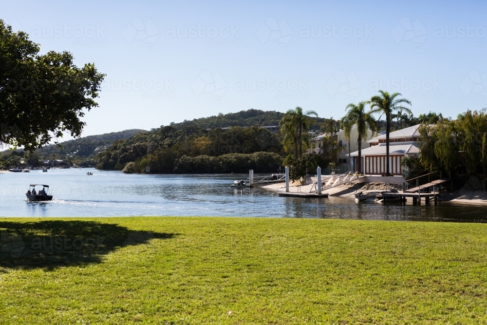 luxury waterfront property in Noosa heads - Australian Stock Image