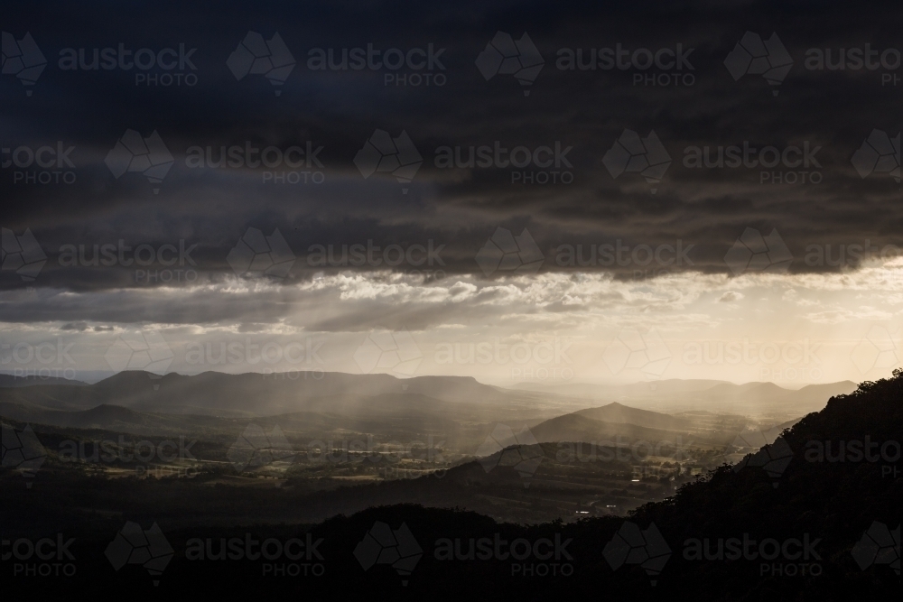 Main Range sunset - Australian Stock Image