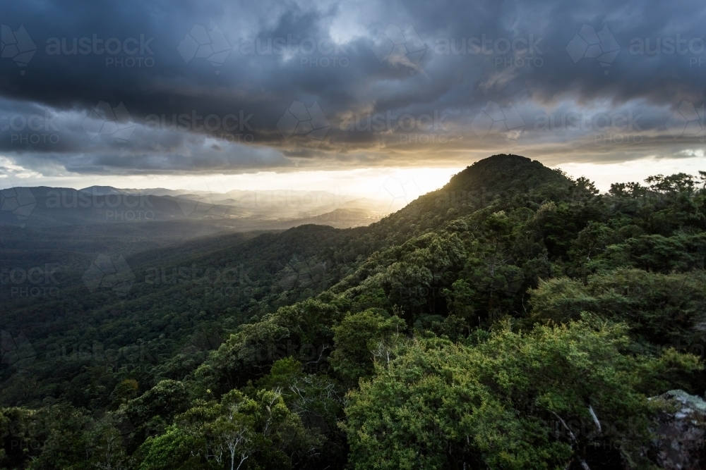Main Range sunset - Australian Stock Image