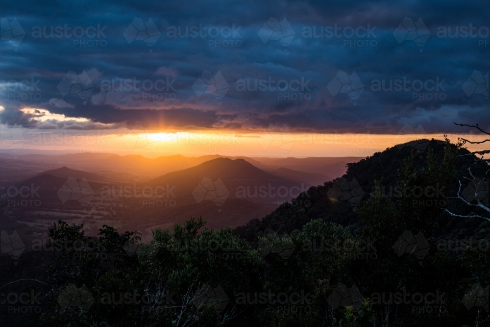 Main Range Sunset - Australian Stock Image