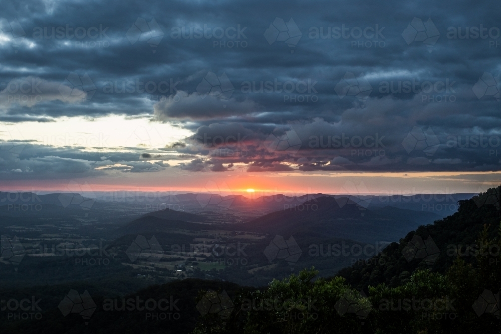 Main Range Sunset - Australian Stock Image