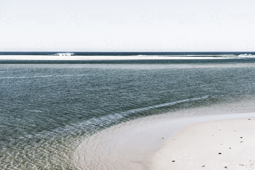 Mallacoota beach with breaking waves - Australian Stock Image