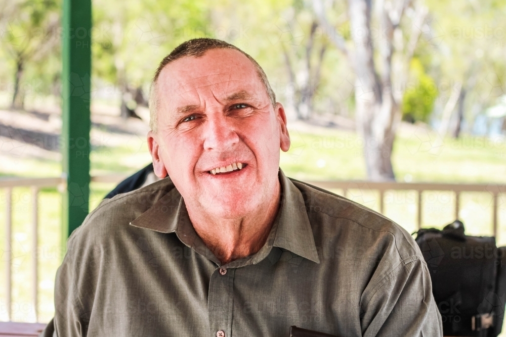 Man in 50s smiling - Australian Stock Image