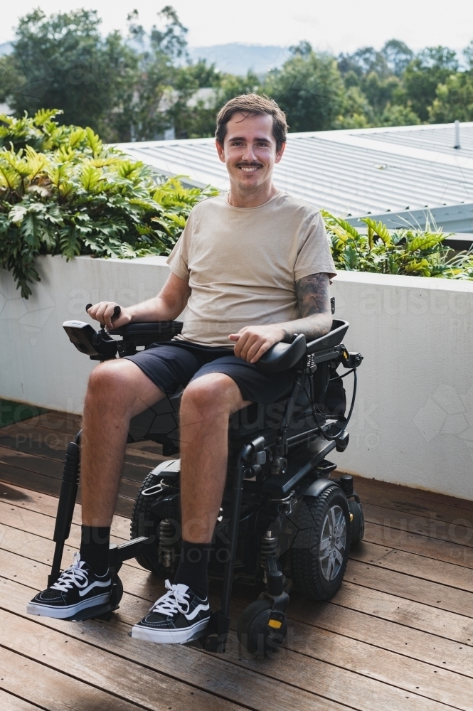 man in wheelchair - Australian Stock Image