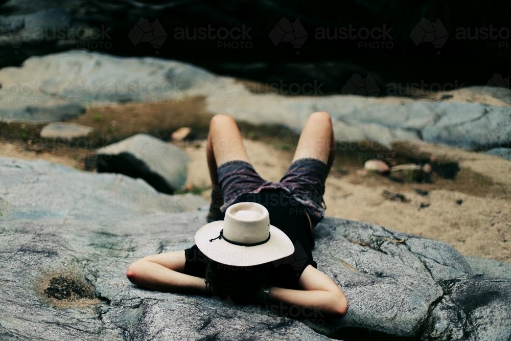 Man sleeping outdoors - Australian Stock Image