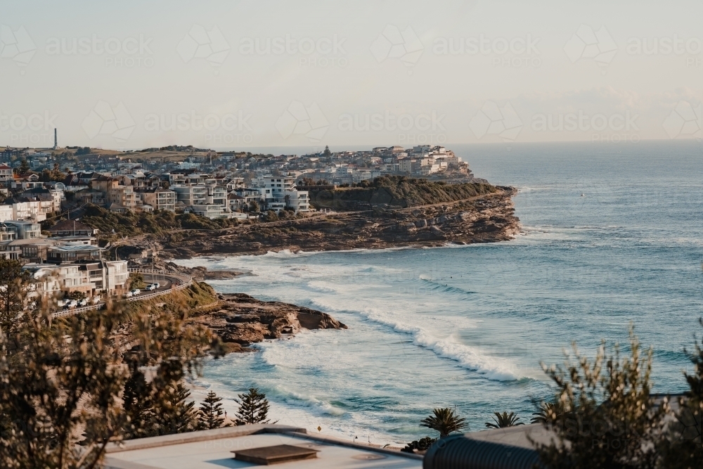 Marks Park, Bronte and Tamarama beaches after sunrise - Australian Stock Image