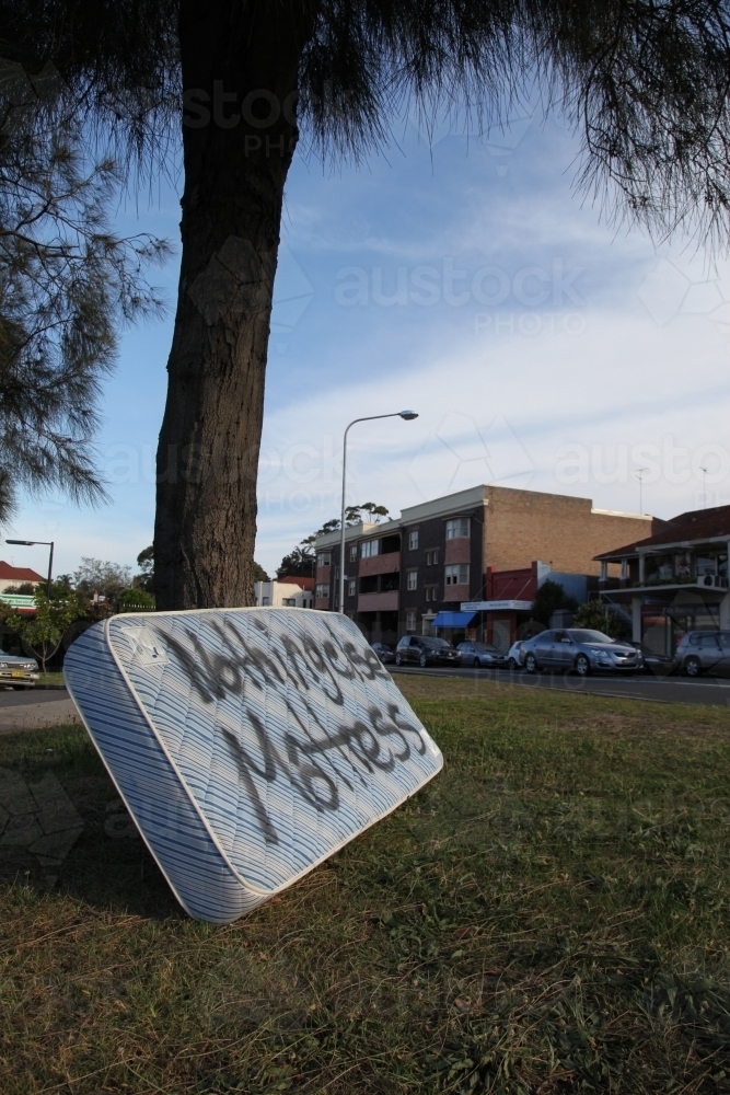 Mattress beside road - Australian Stock Image