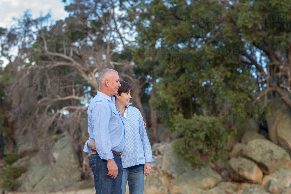 Mature country couple in bush setting - Australian Stock Image