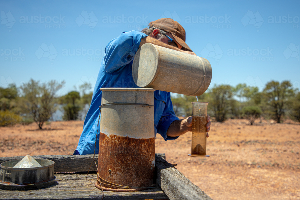 Measuring the rain - Australian Stock Image