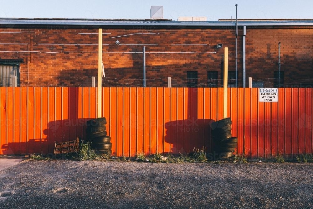 Mechanics Garage in Afternoon Light - Australian Stock Image
