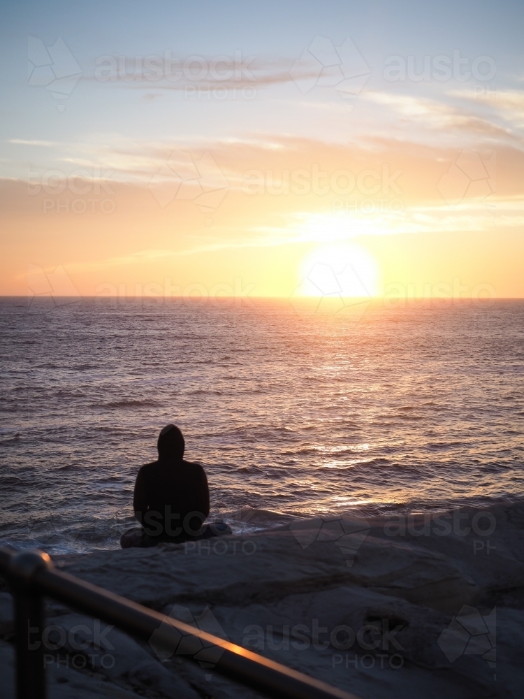 Meditation at Sunrise - Australian Stock Image