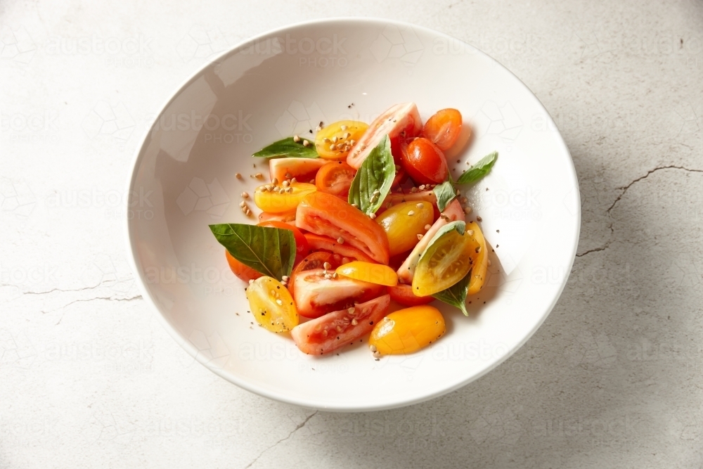 Mediterranean tomato salad : Austockphoto Mediterranean tomato salad - Australian Stock Image