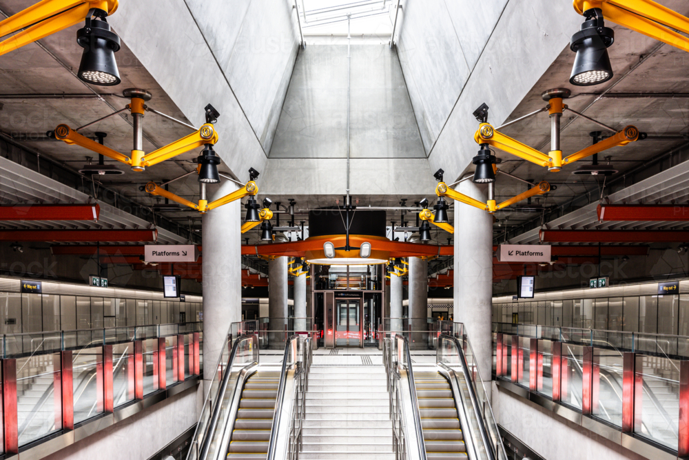 MELBOURNE, AUSTRALIA - DECEMBER 3, 2025: Newly opened Arden underground train station - Australian Stock Image
