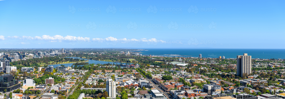 Melbourne Bayside and Urban Park Panorama - Australian Stock Image