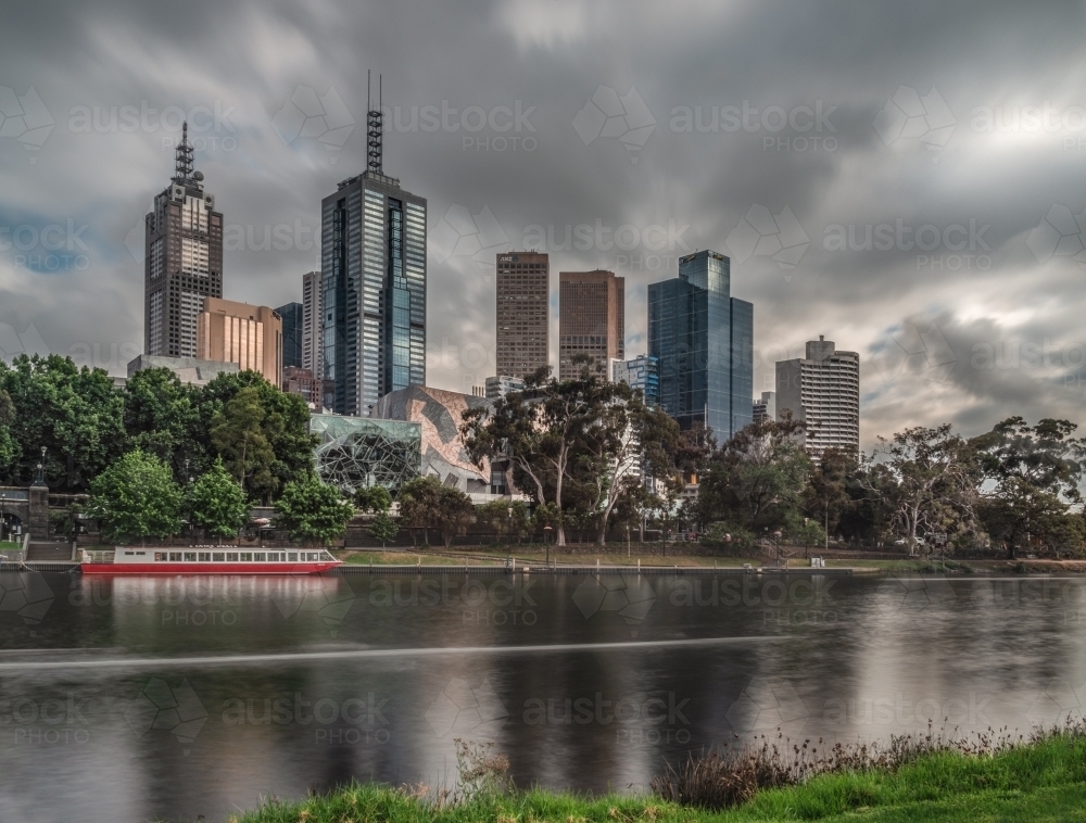 Melbourne by the Yarra at dawn - Australian Stock Image