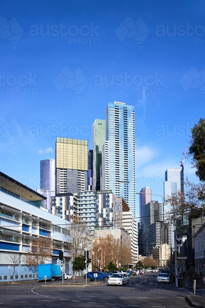 Melbourne city buildings around RMIT University district - Australian Stock Image