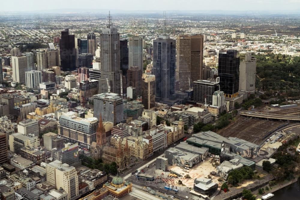 Melbourne cityscape view from a tall building - Australian Stock Image