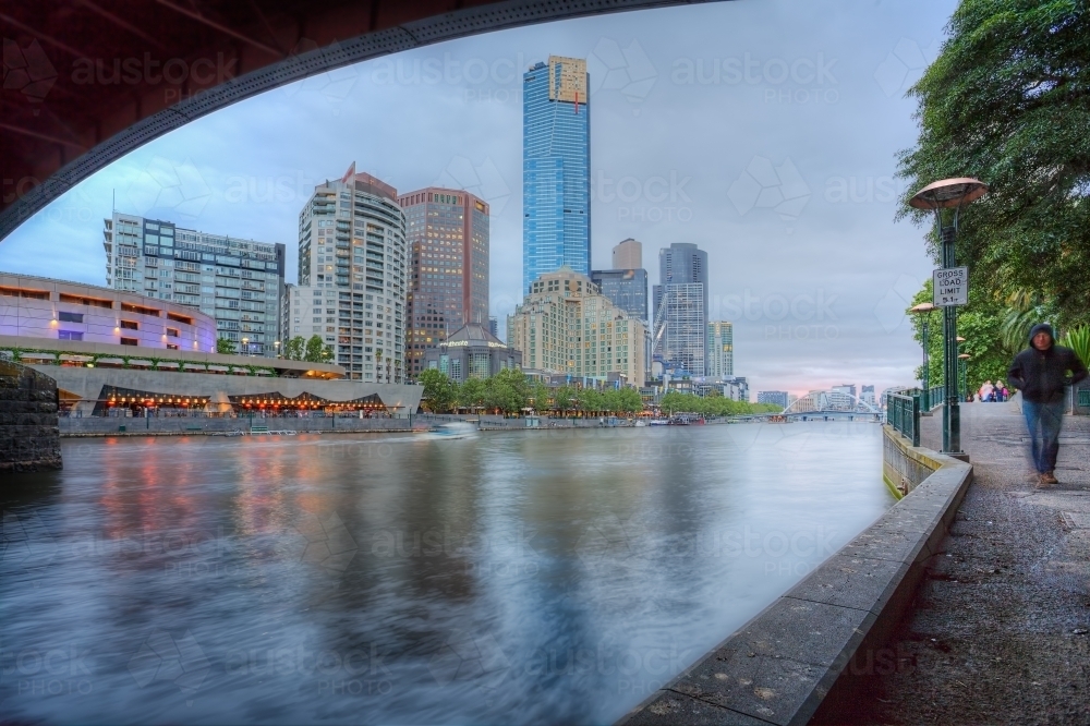 Melbourne Yarra River skyline - Australian Stock Image