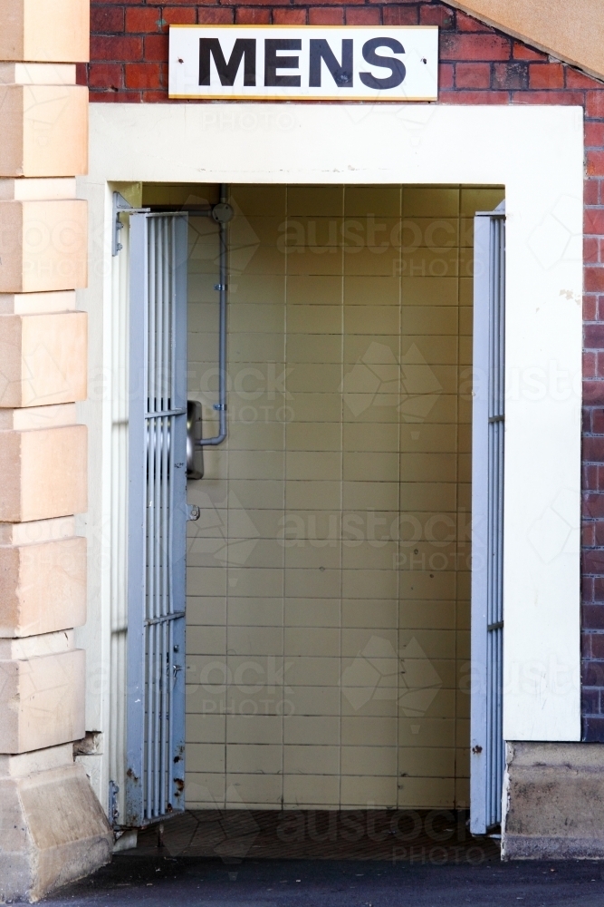 Mens entrance to public toilets. - Australian Stock Image