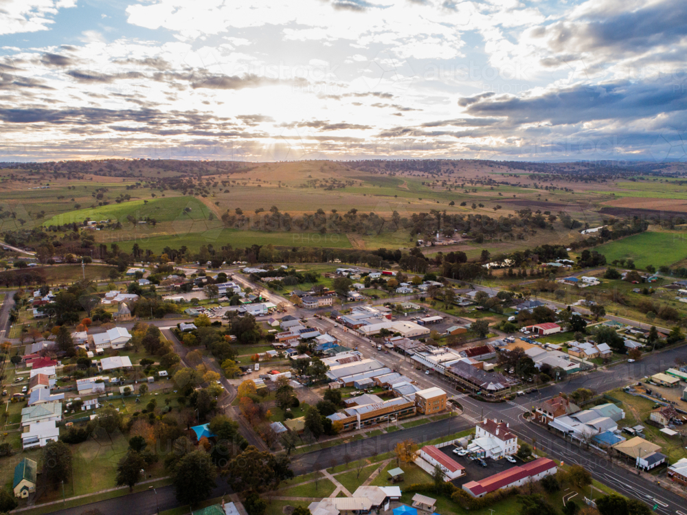 Merriwa, a town along the Golden Highway road in the Upper Hunter Shire - Australian Stock Image