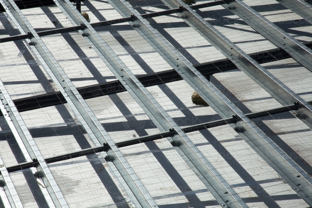 Metal framework on an industrial building site - Australian Stock Image