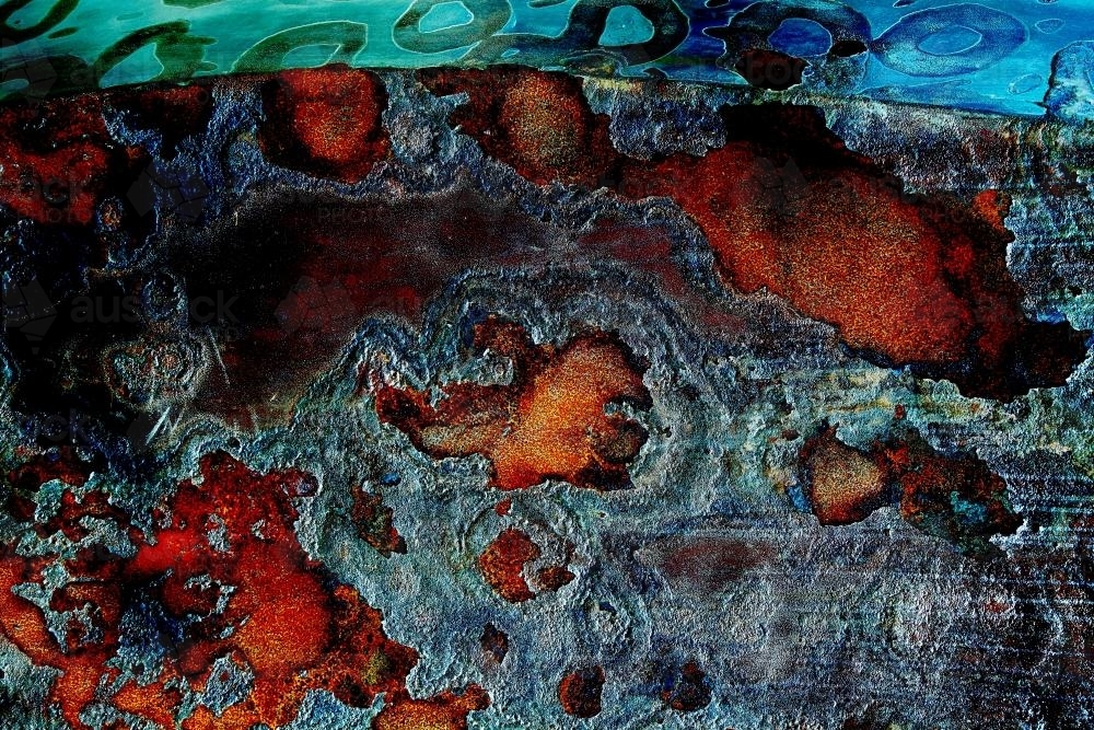Metallic background with rust - Australian Stock Image