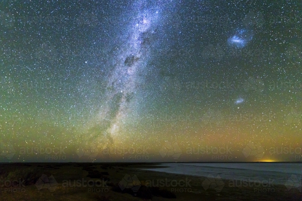 Milky Way rising in starry sky - Australian Stock Image