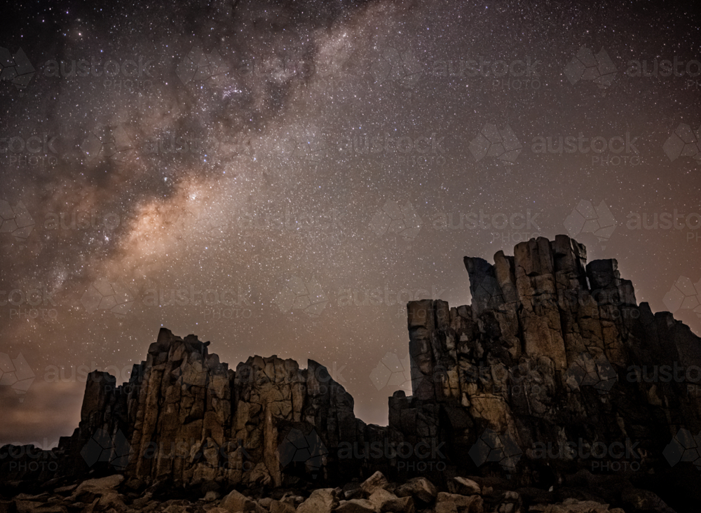 Milky Way rising over Bombo - Australian Stock Image