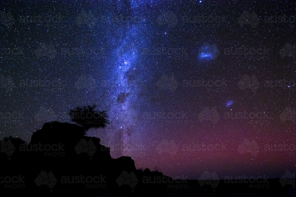 Milky Way with aurora - Australian Stock Image