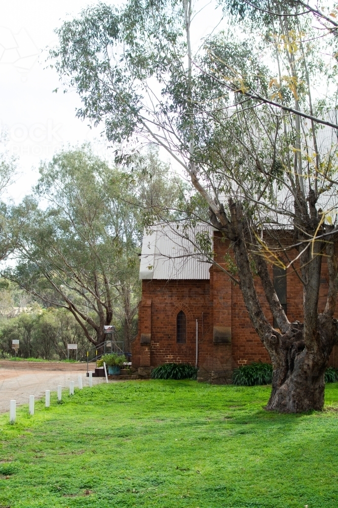 Mill with a lawn and an old tree - Australian Stock Image