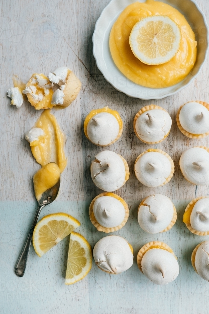 Mini lemon tarts with lemon butter. - Australian Stock Image