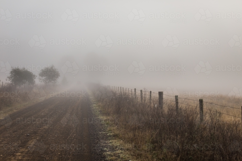 Misty dirt road - Australian Stock Image