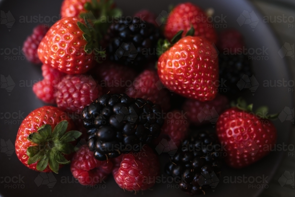 Mixed berries - strawberry, raspberry, blackberry - Australian Stock Image