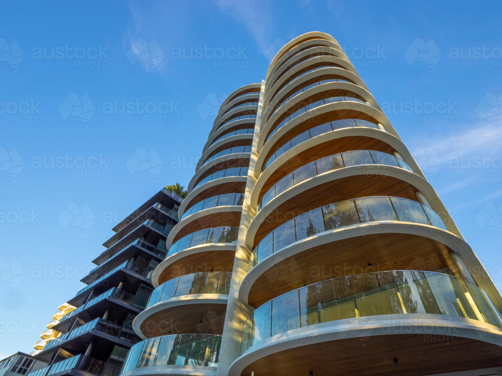 Modern Apartment Block at Rainbow Beach on the Gold Coast - Australian Stock Image