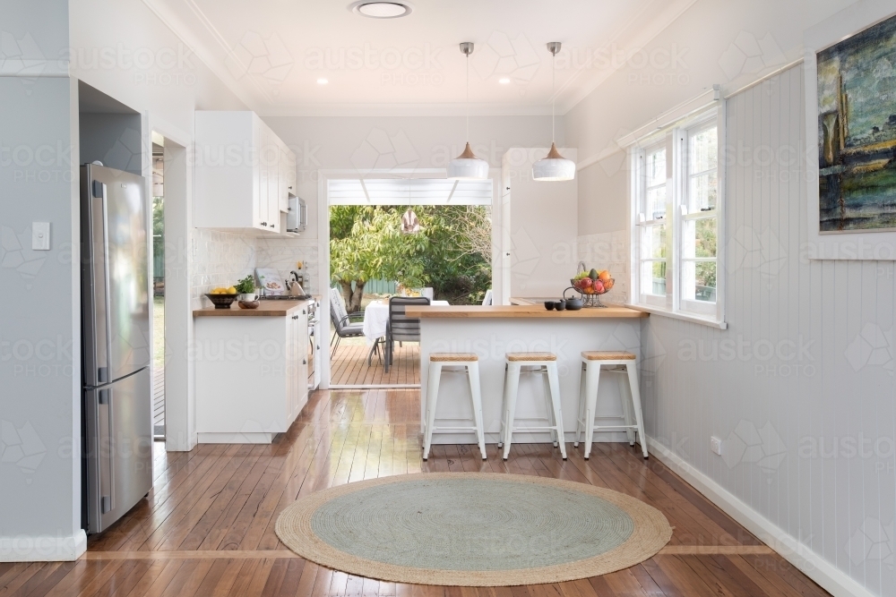 Modern kitchen with natural light - Australian Stock Image