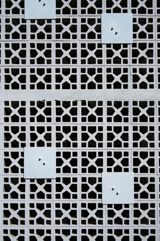 Modernist design on apartment  building fascia - Australian Stock Image