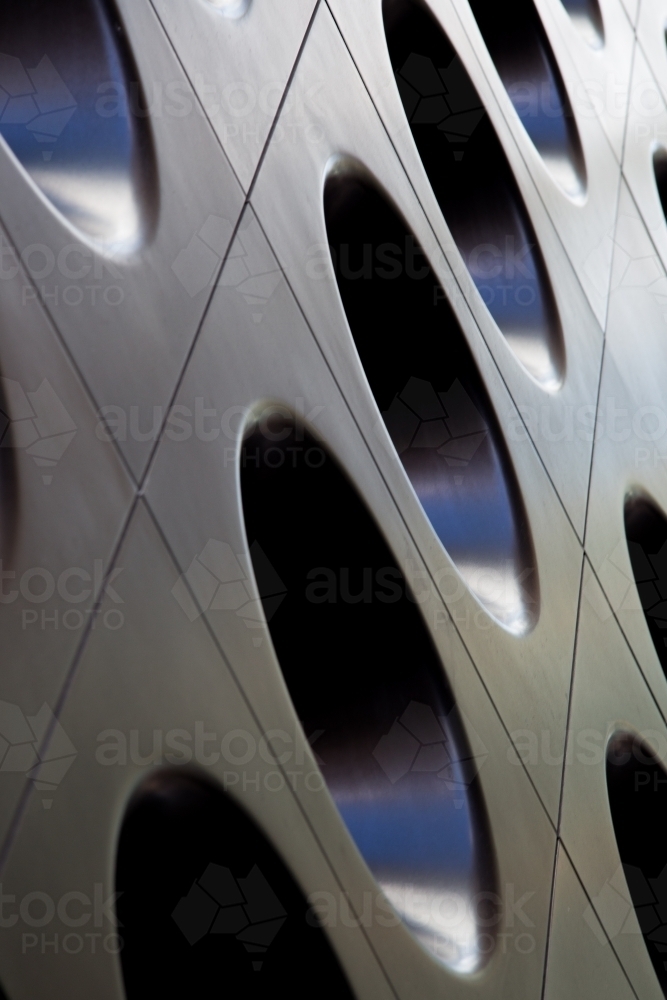 Modular Building Facade with Circle Detail - Australian Stock Image