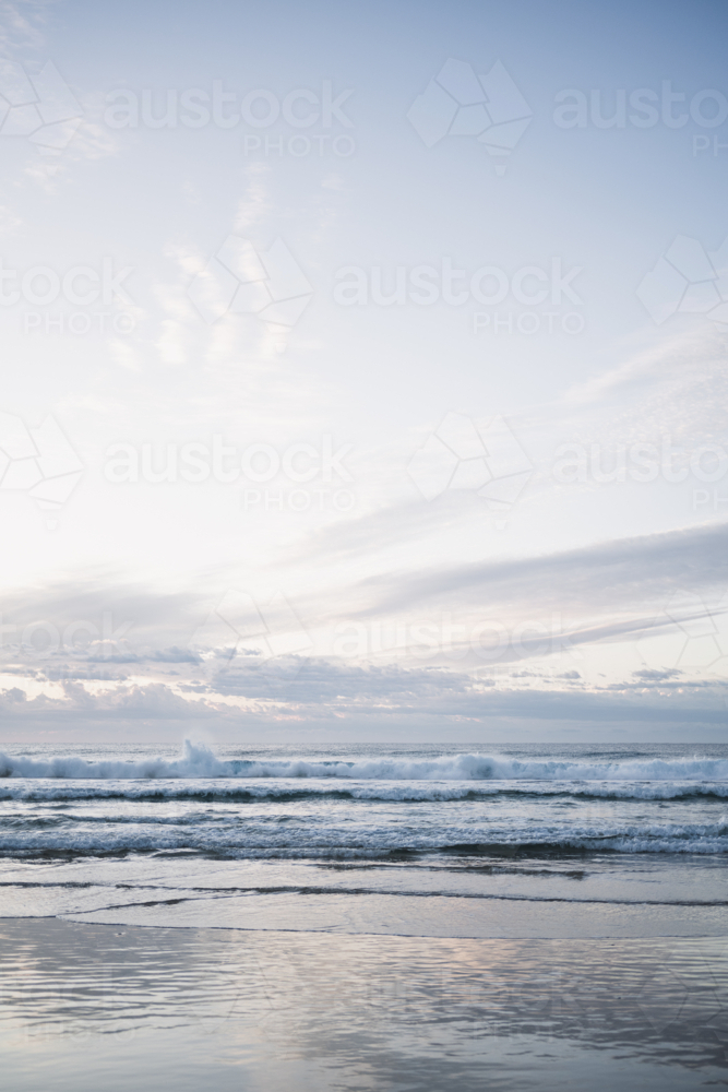 moody grey sunrise at Yamba - Australian Stock Image