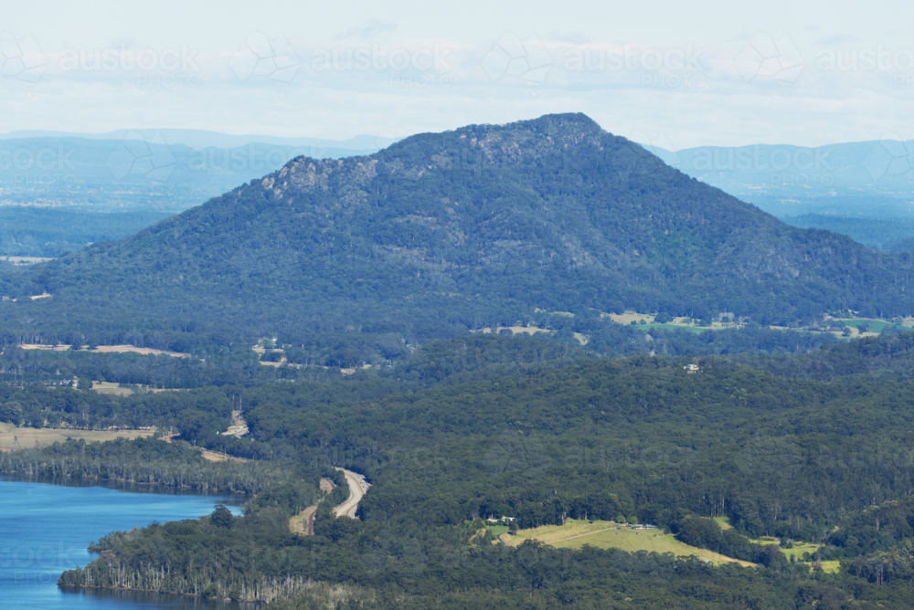 Mooragan -Middle Brother Mountain and Pacific Motorway - Australian Stock Image