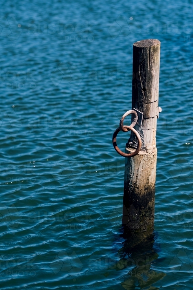 Image of Mooring post in river - Austockphoto