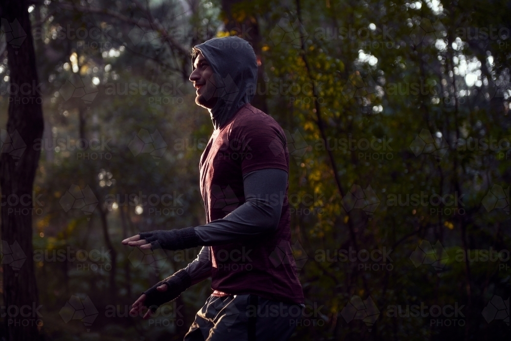Morning Run in the cold - Australian Stock Image