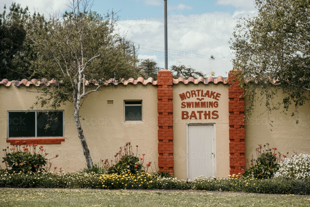 Mortlake swimming baths building - Australian Stock Image