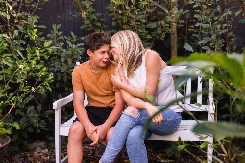 Image of mother and son together - Austockphoto