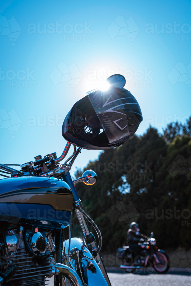 Motorbike & Sunflare - Australian Stock Image