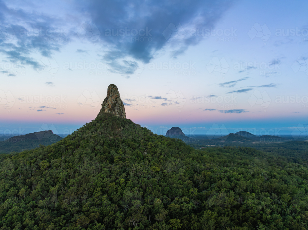 Mount Coonowirin at Dusk - Australian Stock Image