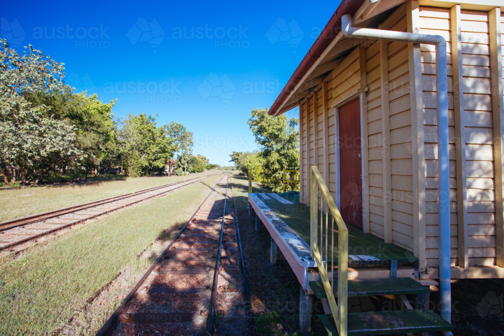Mount Surprise railway station which hosts the Savannahlander - Australian Stock Image