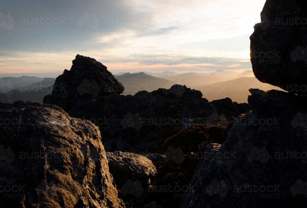 Mountain range at dusk - Australian Stock Image