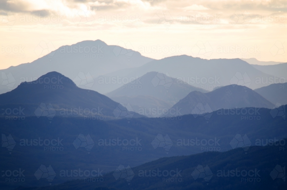Mountain range at dusk - Australian Stock Image