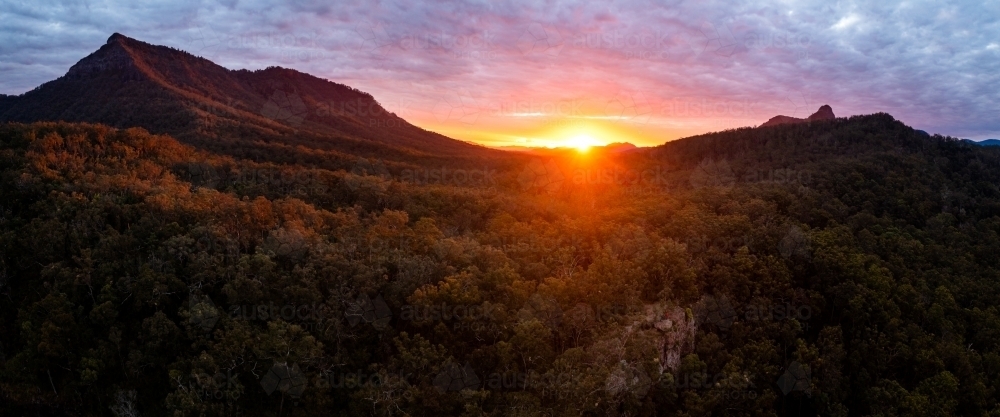 Mountain range at sunset - Australian Stock Image