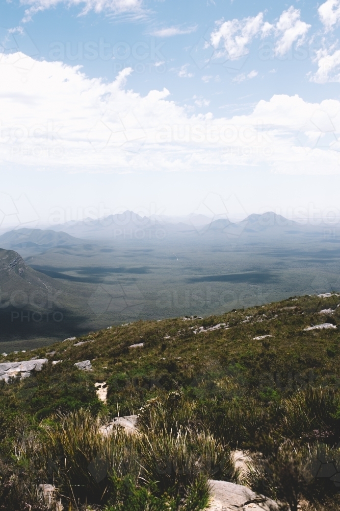 Mountain ranges in the far distance - Australian Stock Image